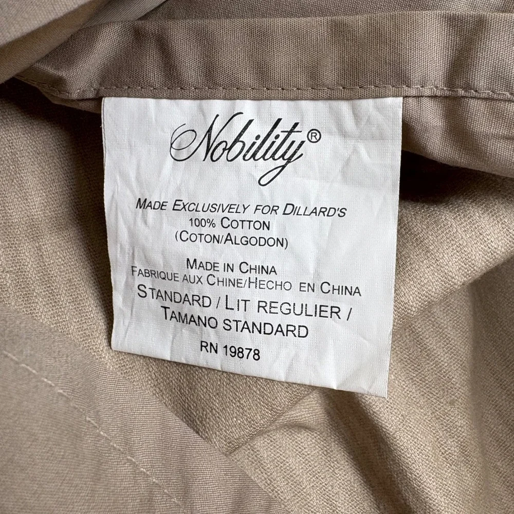 Nobility Standard Beige Corduroy‎ Pillow Sham Cover Set 2 Cotton